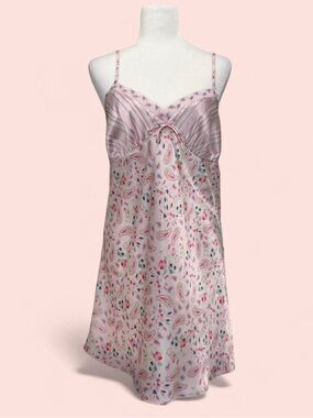Jaclyn Smith Pink Paisley Slip Dress Sz M